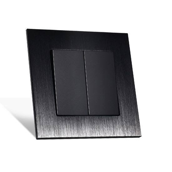 2 gang 2 way black switch