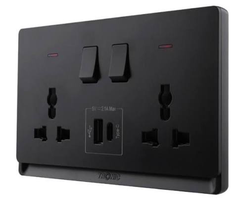 BLACK DOUBLE SOCKET