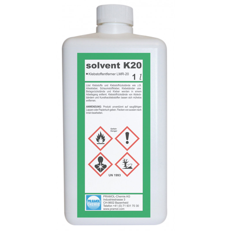 Solvent volume=1lts(P/20)